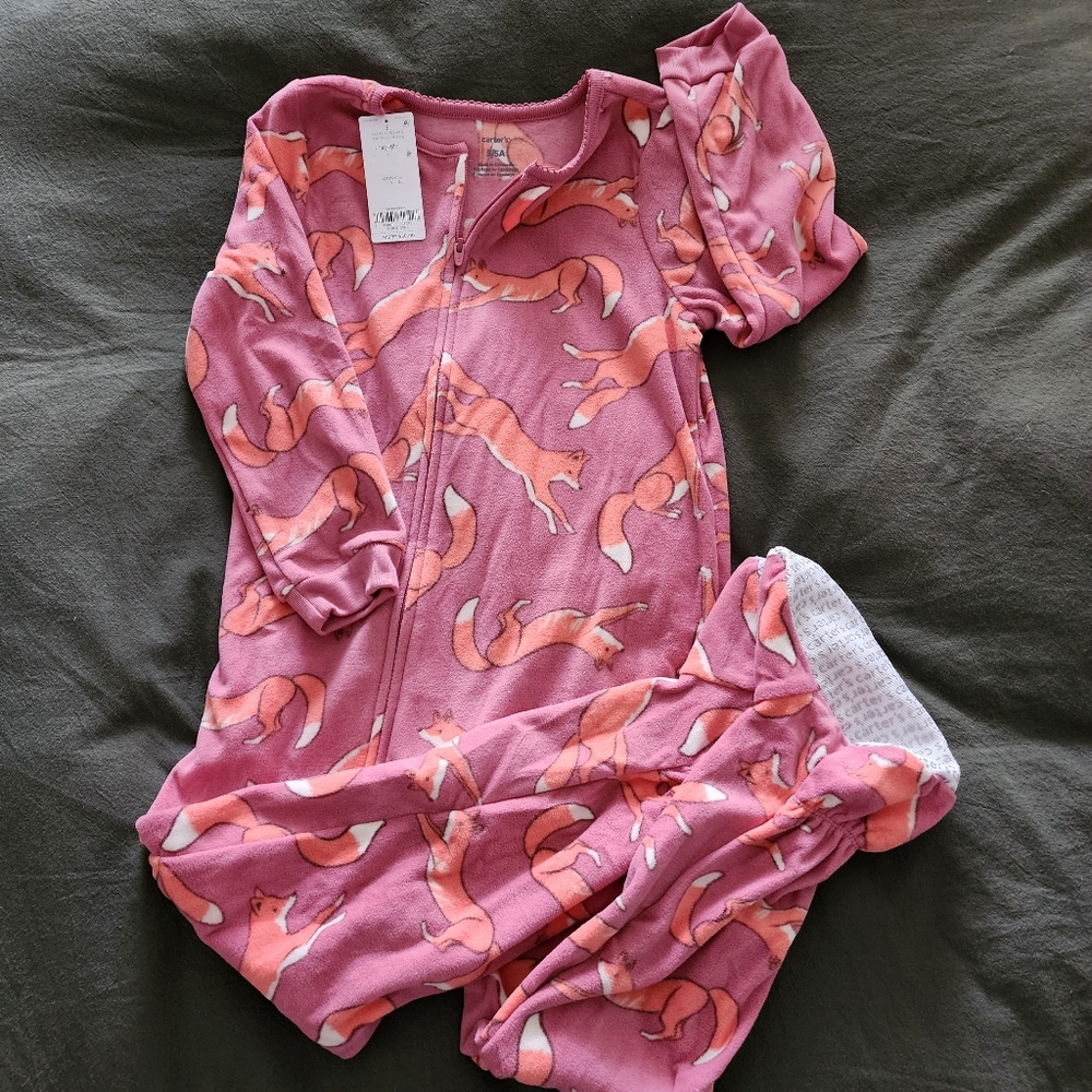Carters Girls Footed PJs Size 5